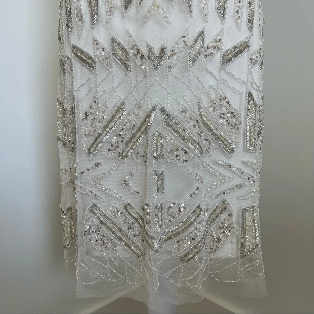 Adrianna Papell Beaded V-Neck Sheath Dress Size 8 NEW - Picture 11 of 15